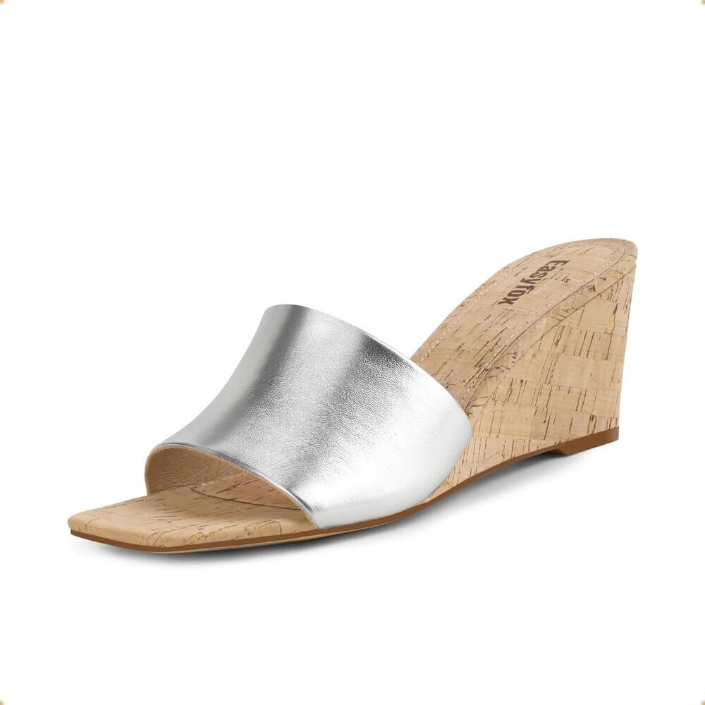 Women's Silver Wedge Sandals